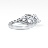Cushion Three Stone Lab Grown Diamond Engagement Ring