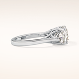 2.78 CT Cushion Shaped Three Stone Moissanite Engagement Ring