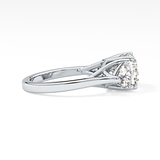 Cushion Three Stone Lab Grown Diamond Engagement Ring