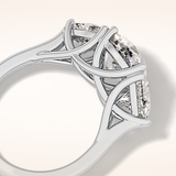 2.78 CT Cushion Shaped Three Stone Moissanite Engagement Ring