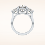 2.78 CT Cushion Shaped Three Stone Moissanite Engagement Ring