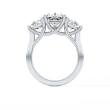 Cushion Three Stone Lab Grown Diamond Engagement Ring