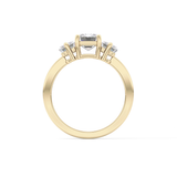 Emerald Three Stone Lab Grown Diamond Engagement Ring
