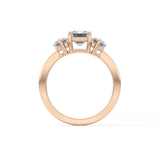Emerald Three Stone Lab Grown Diamond Engagement Ring