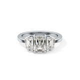 Emerald Three Stone Lab Grown Diamond Engagement Ring