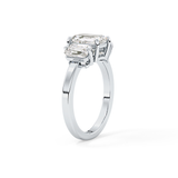 Emerald Three Stone Lab Grown Diamond Engagement Ring