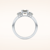 1.25 CT Emerald Shaped Three Stone Moissanite Engagement Ring
