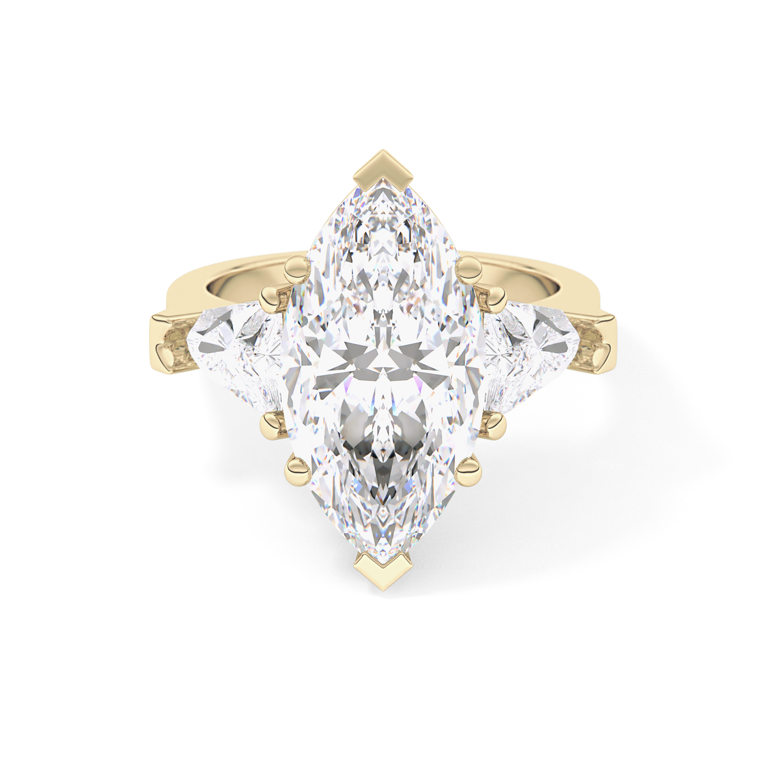 Marquise Three Stone Lab Grown Diamond Engagement Ring