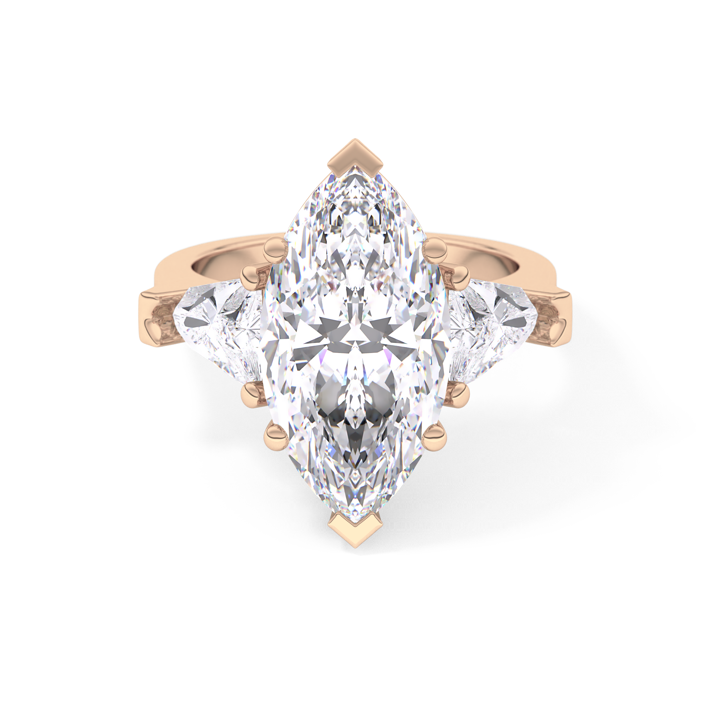 Marquise Three Stone Lab Grown Diamond Engagement Ring