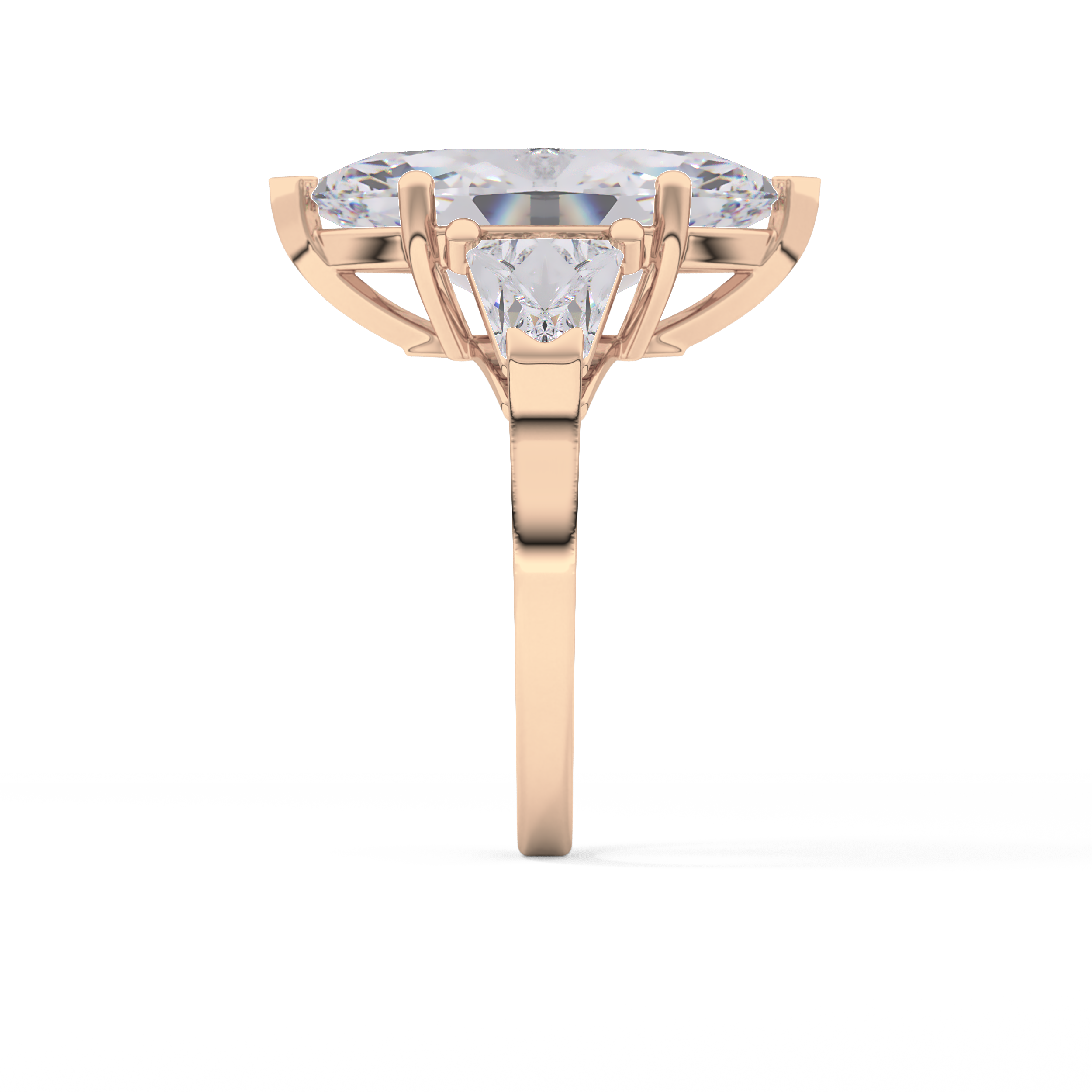 Marquise Three Stone Lab Grown Diamond Engagement Ring