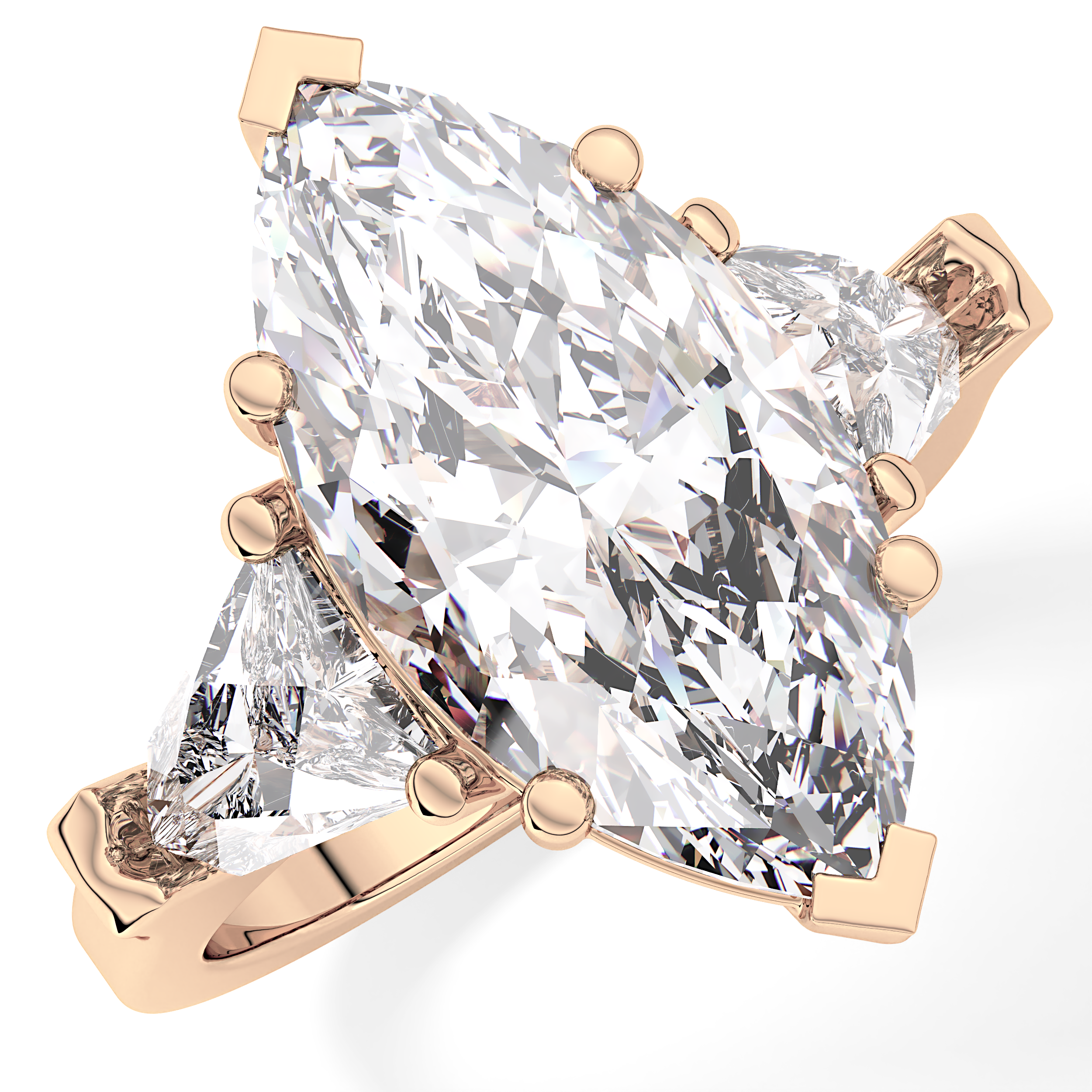 Marquise Three Stone Lab Grown Diamond Engagement Ring