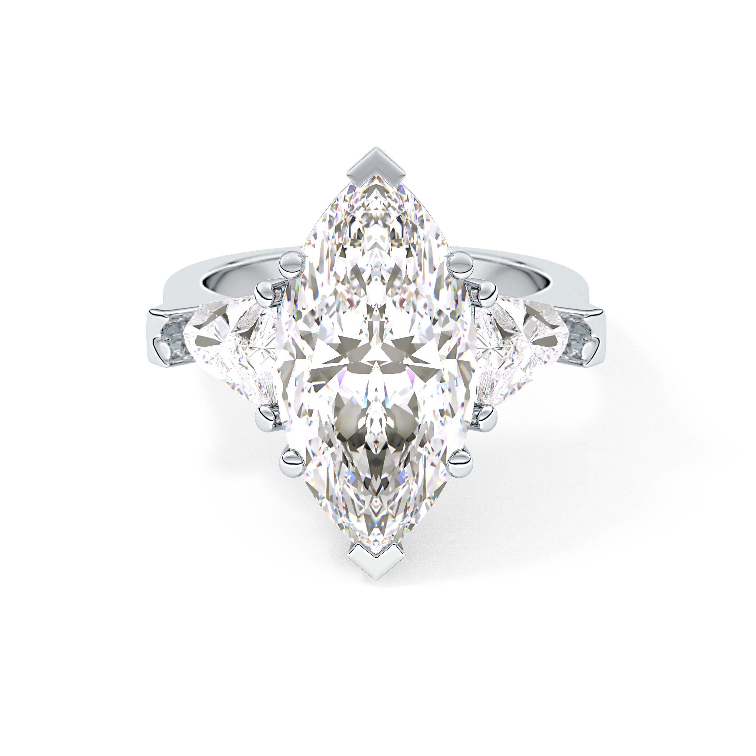 Marquise Three Stone Lab Grown Diamond Engagement Ring