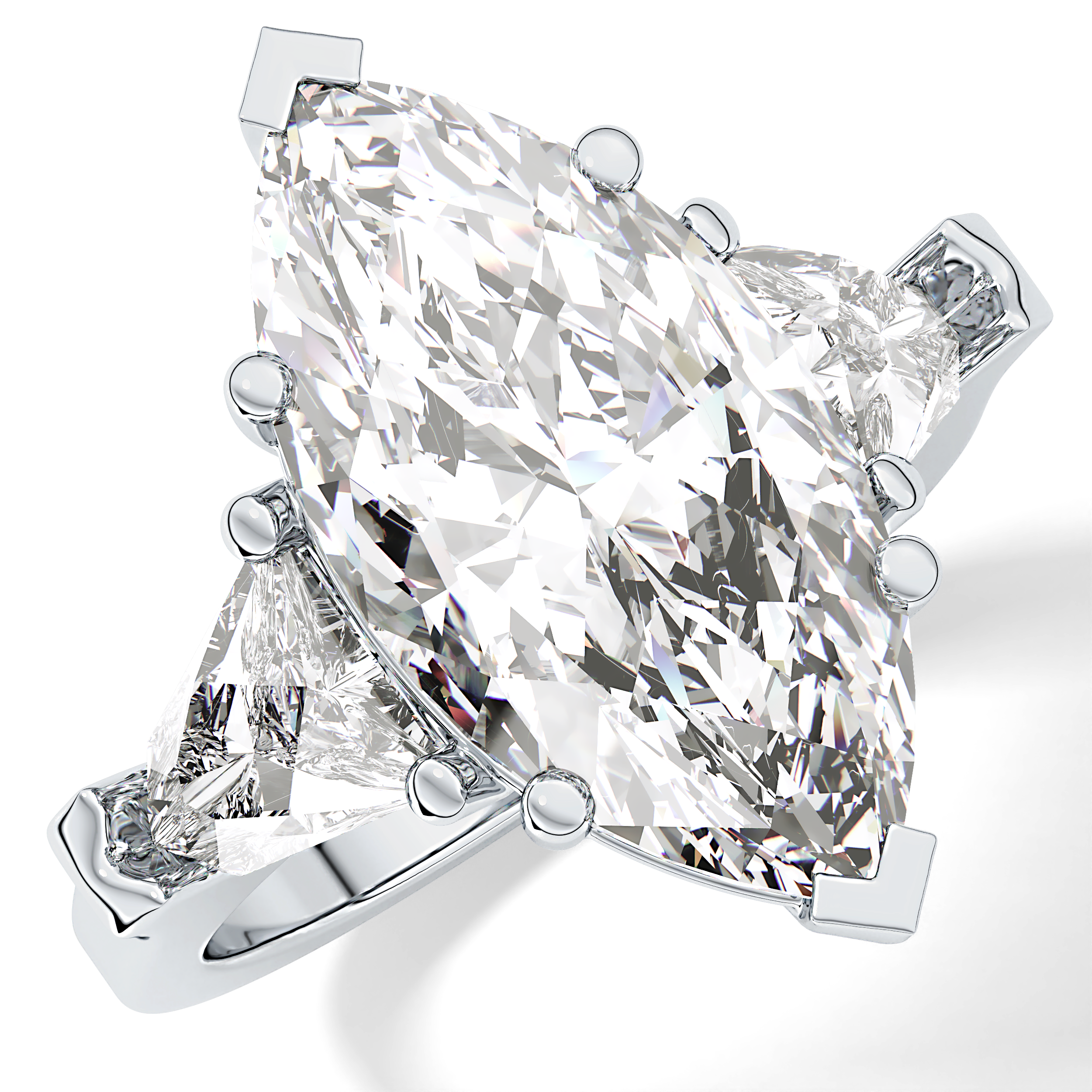 Marquise Three Stone Lab Grown Diamond Engagement Ring