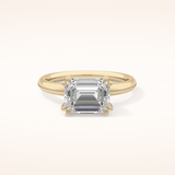 1.96 CT Emerald Shaped Solitaire Moissanite Engagement Ring
