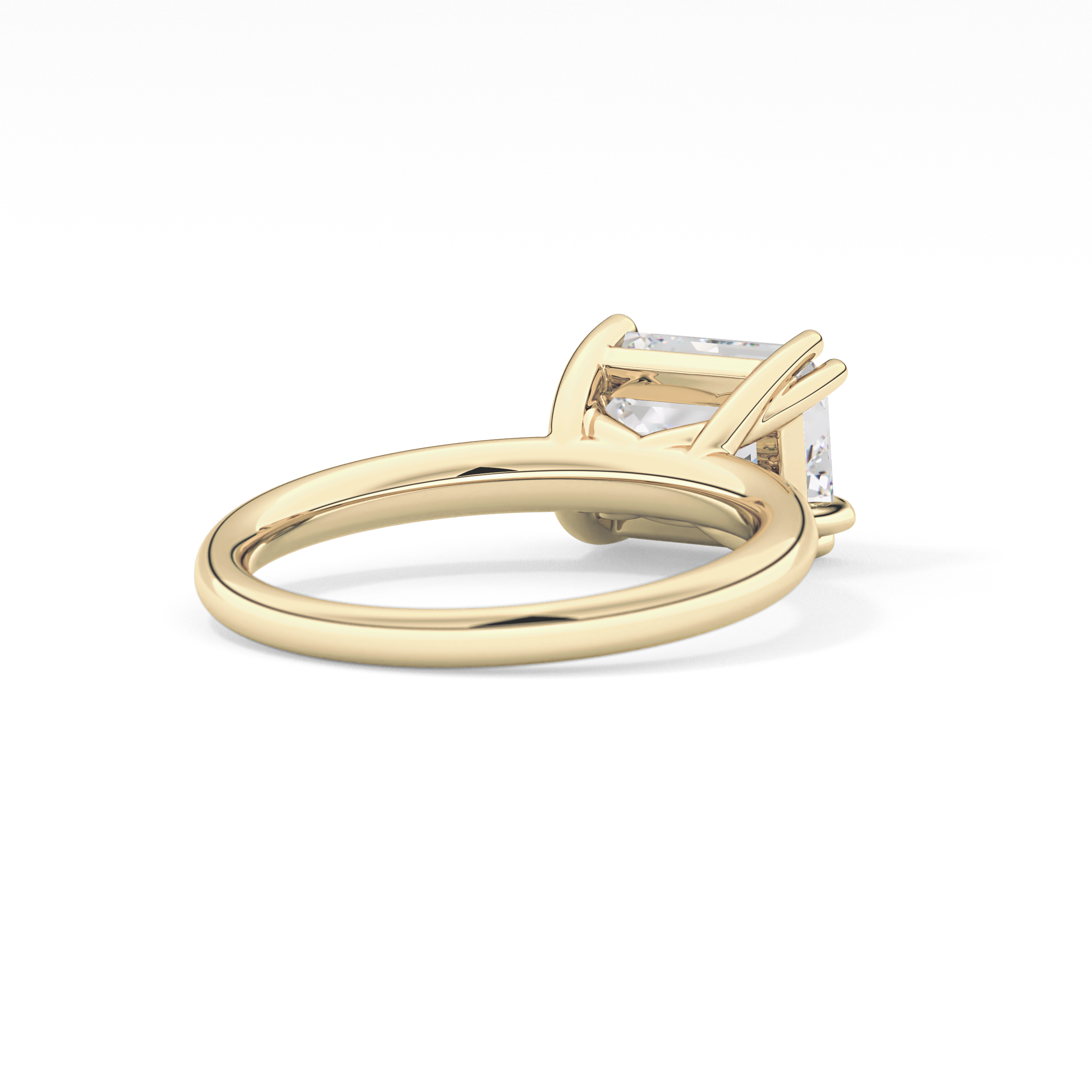 East West Emerald Solitaire Lab Grown Diamond Engagement Ring