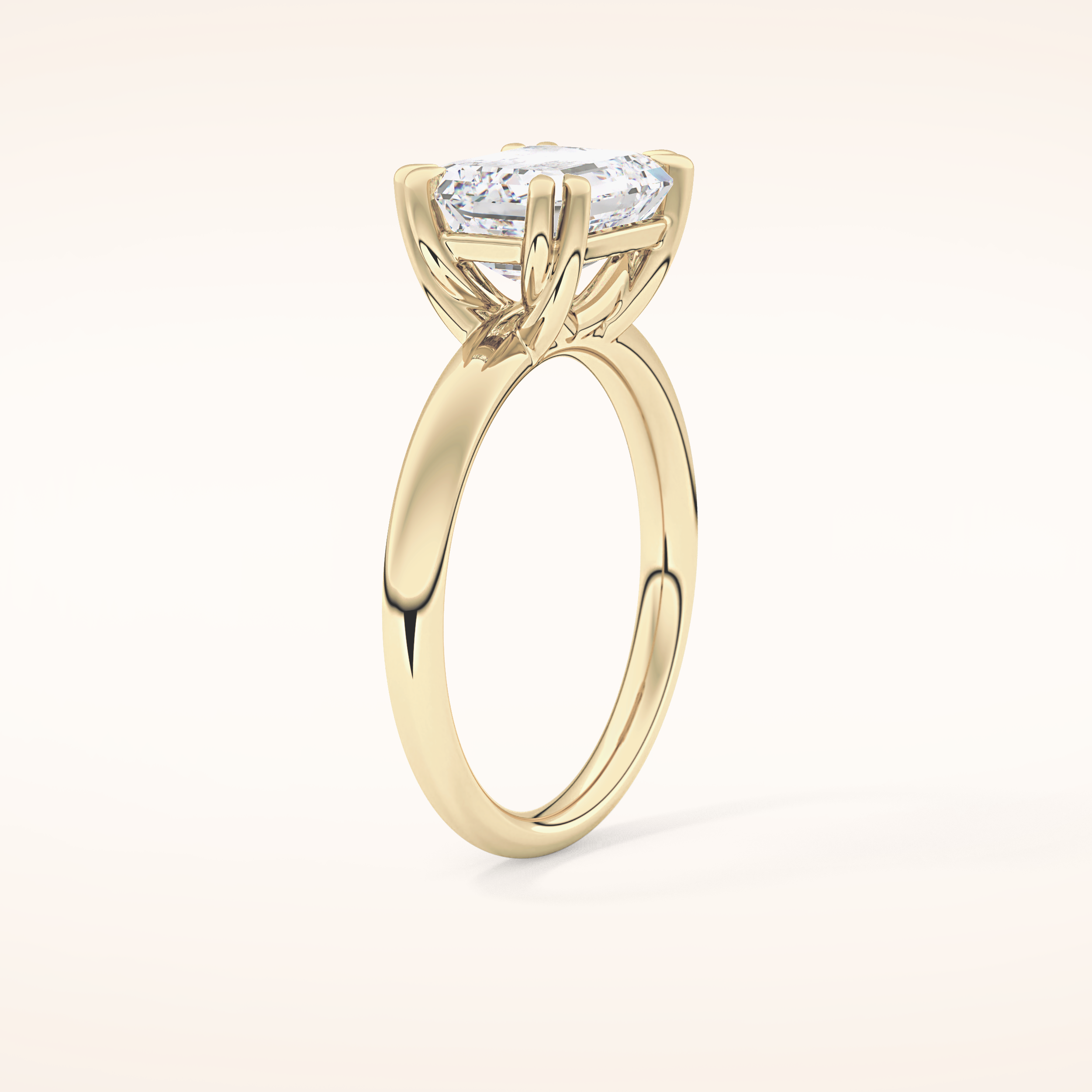 1.96 CT Emerald Shaped Solitaire Moissanite Engagement Ring