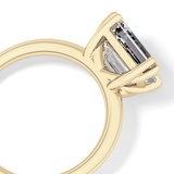 East West Emerald Solitaire Lab Grown Diamond Engagement Ring