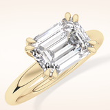1.96 CT Emerald Shaped Solitaire Moissanite Engagement Ring