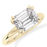 East West Emerald Solitaire Lab Grown Diamond Engagement Ring