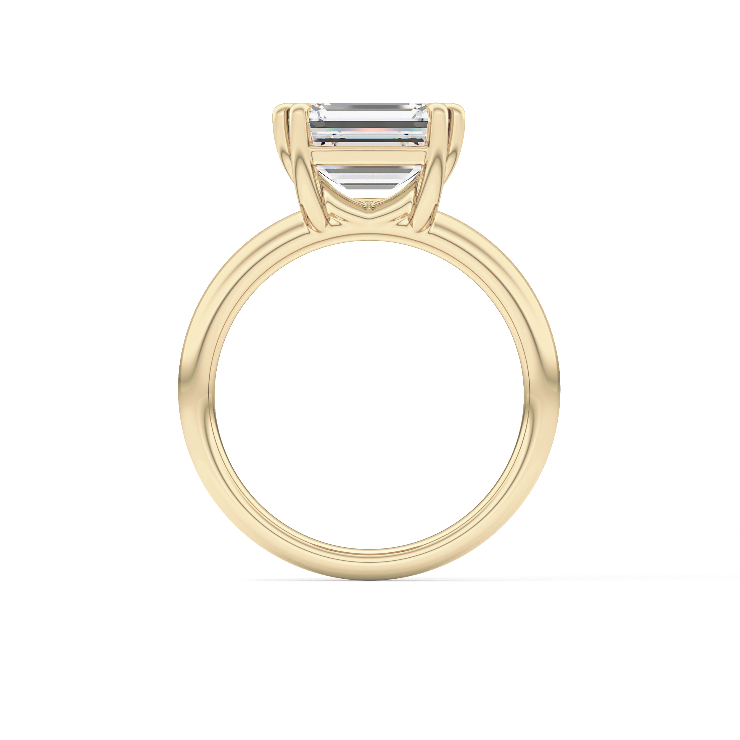 East West Emerald Solitaire Lab Grown Diamond Engagement Ring