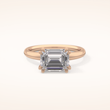 1.96 CT Emerald Shaped Solitaire Moissanite Engagement Ring
