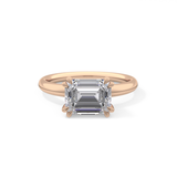 East West Emerald Solitaire Lab Grown Diamond Engagement Ring