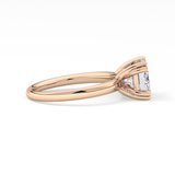 East West Emerald Solitaire Lab Grown Diamond Engagement Ring