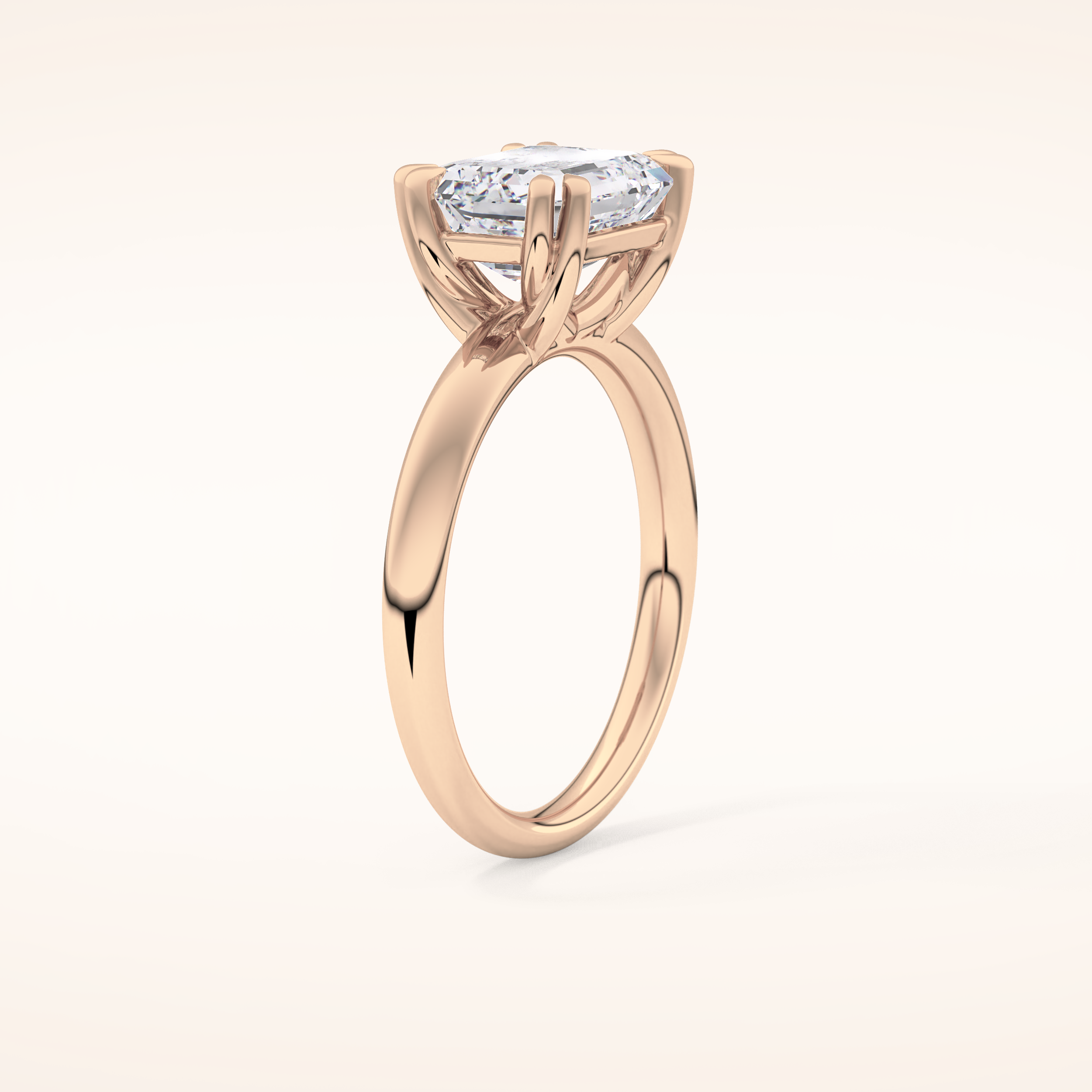 1.96 CT Emerald Shaped Solitaire Moissanite Engagement Ring