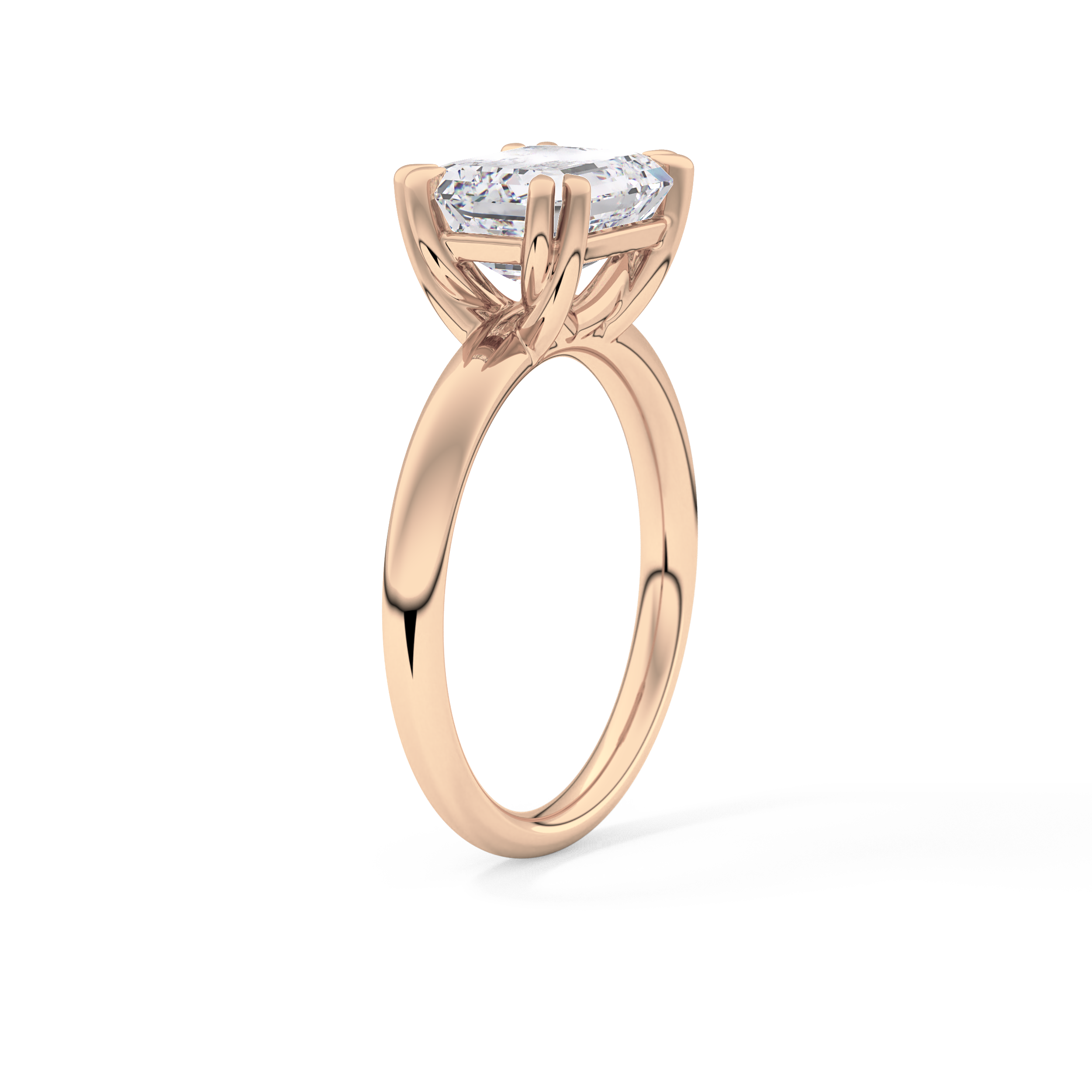 East West Emerald Solitaire Lab Grown Diamond Engagement Ring