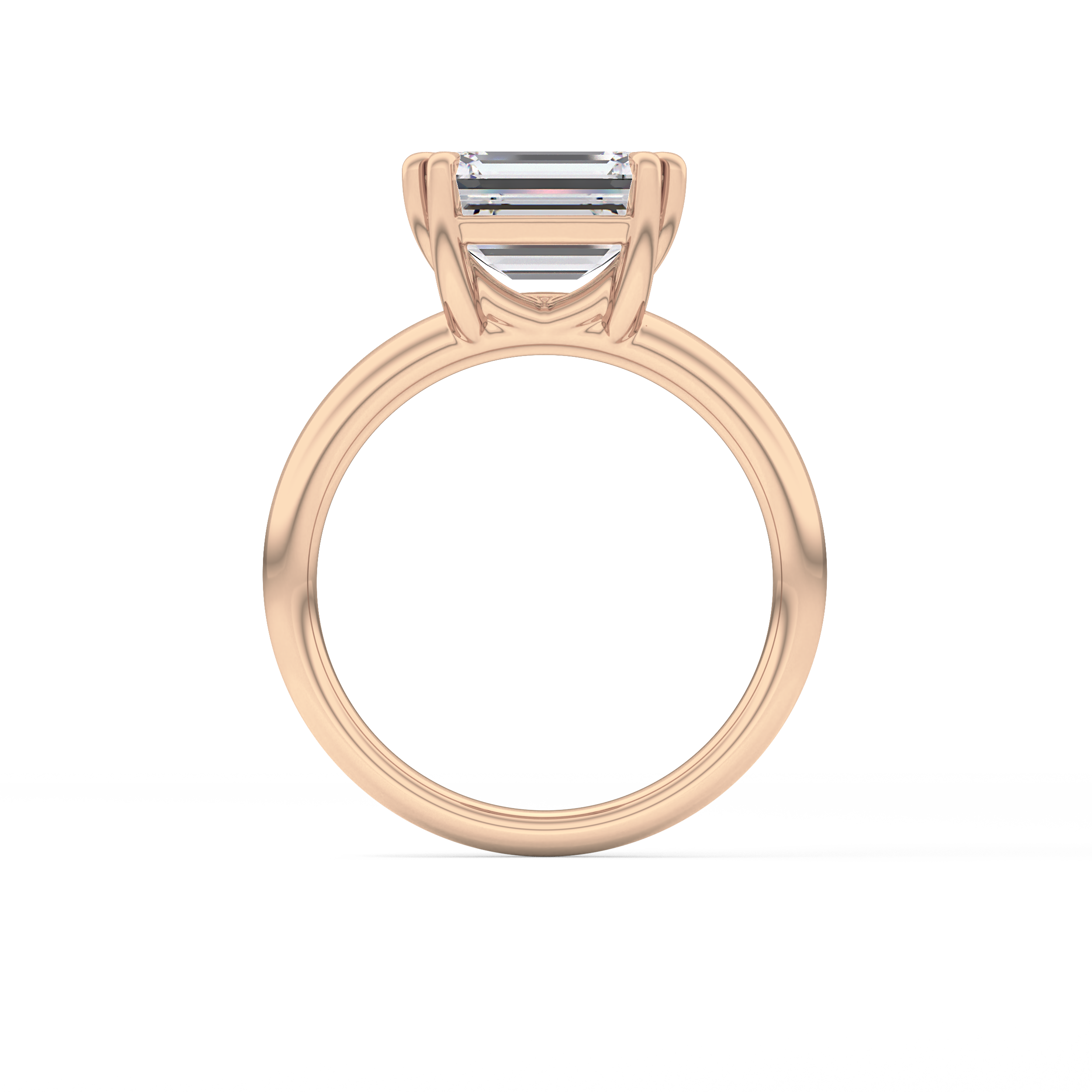 East West Emerald Solitaire Lab Grown Diamond Engagement Ring