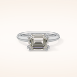 1.96 CT Emerald Shaped Solitaire Moissanite Engagement Ring