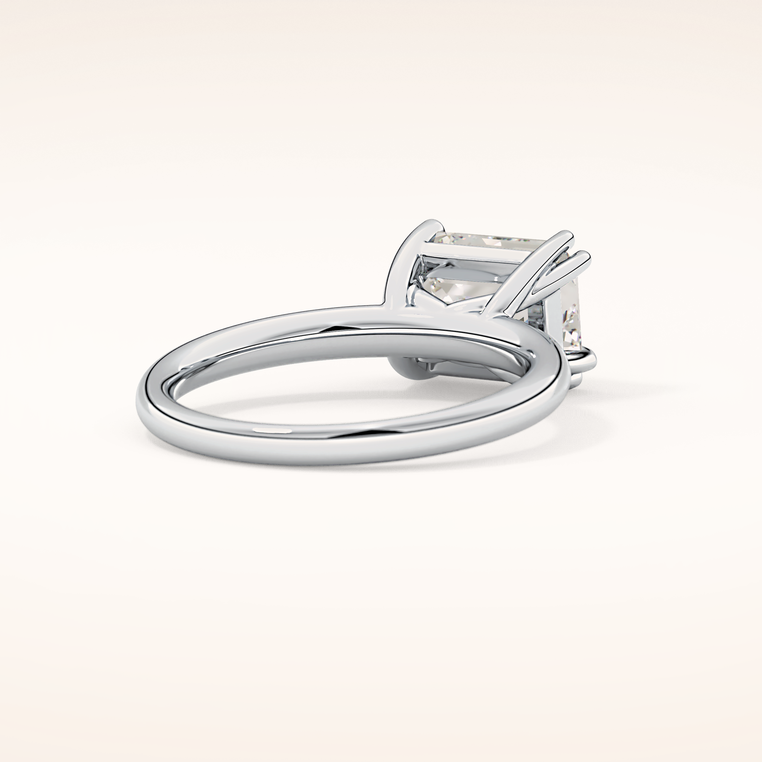 1.96 CT Emerald Shaped Solitaire Moissanite Engagement Ring