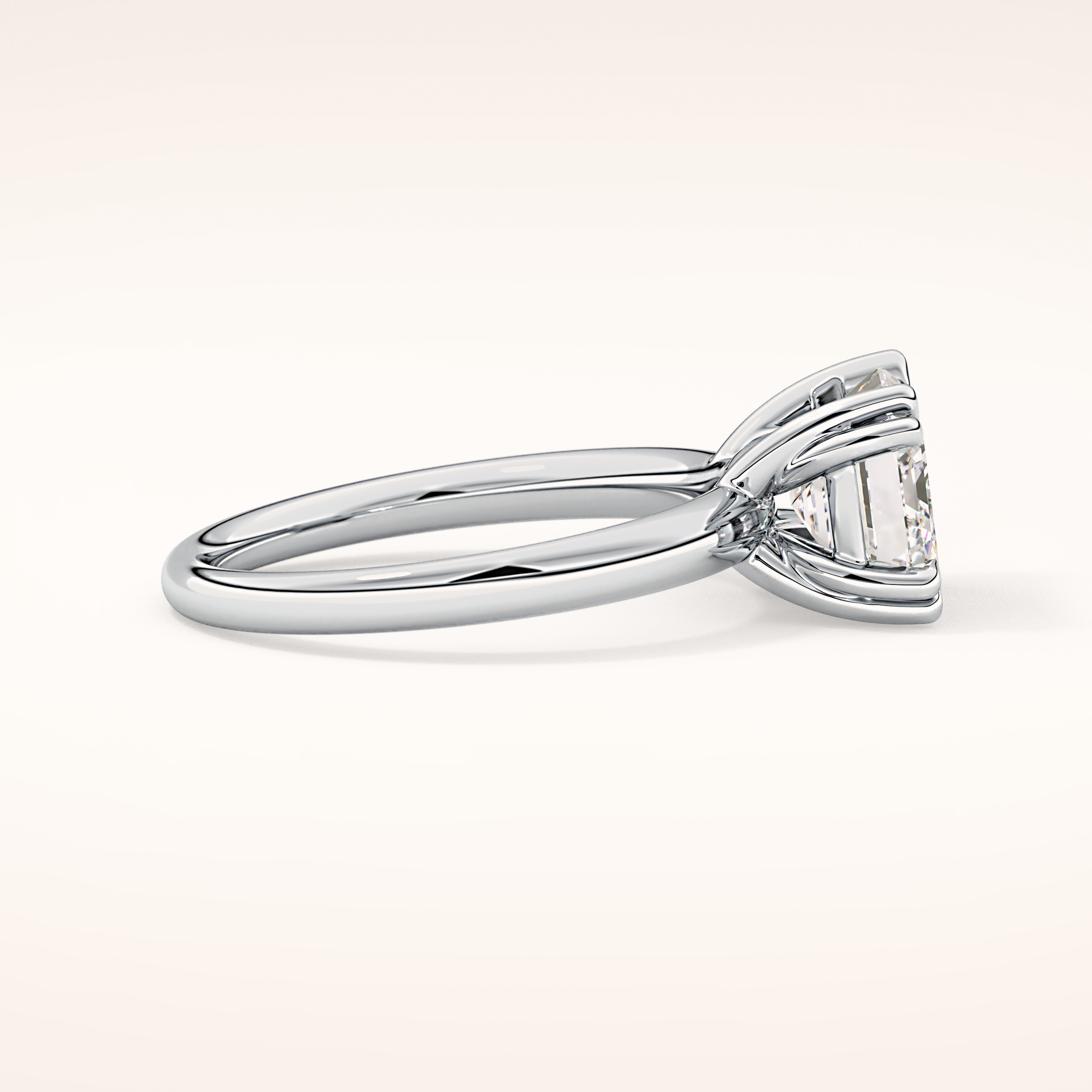 1.96 CT Emerald Shaped Solitaire Moissanite Engagement Ring