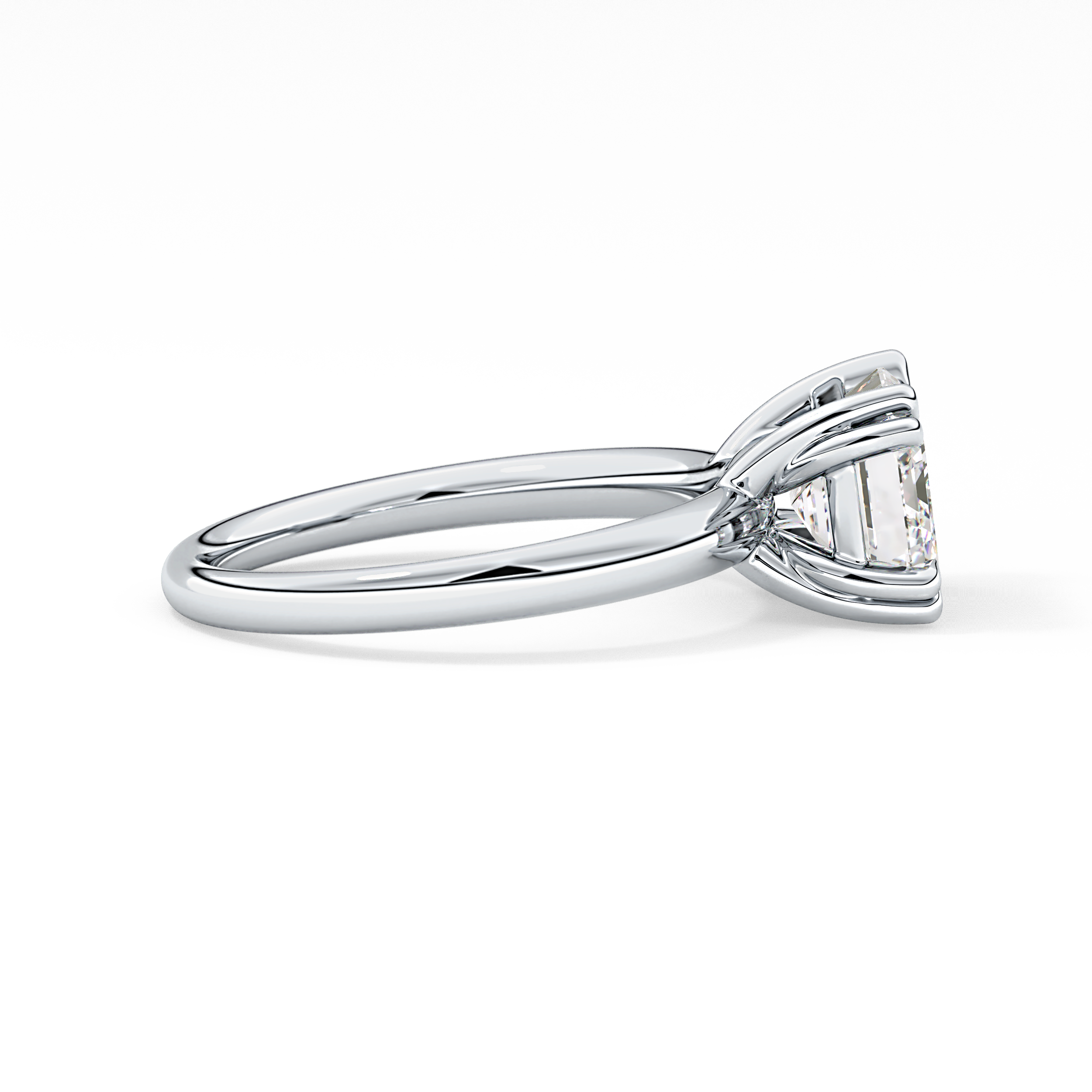 East West Emerald Solitaire Lab Grown Diamond Engagement Ring