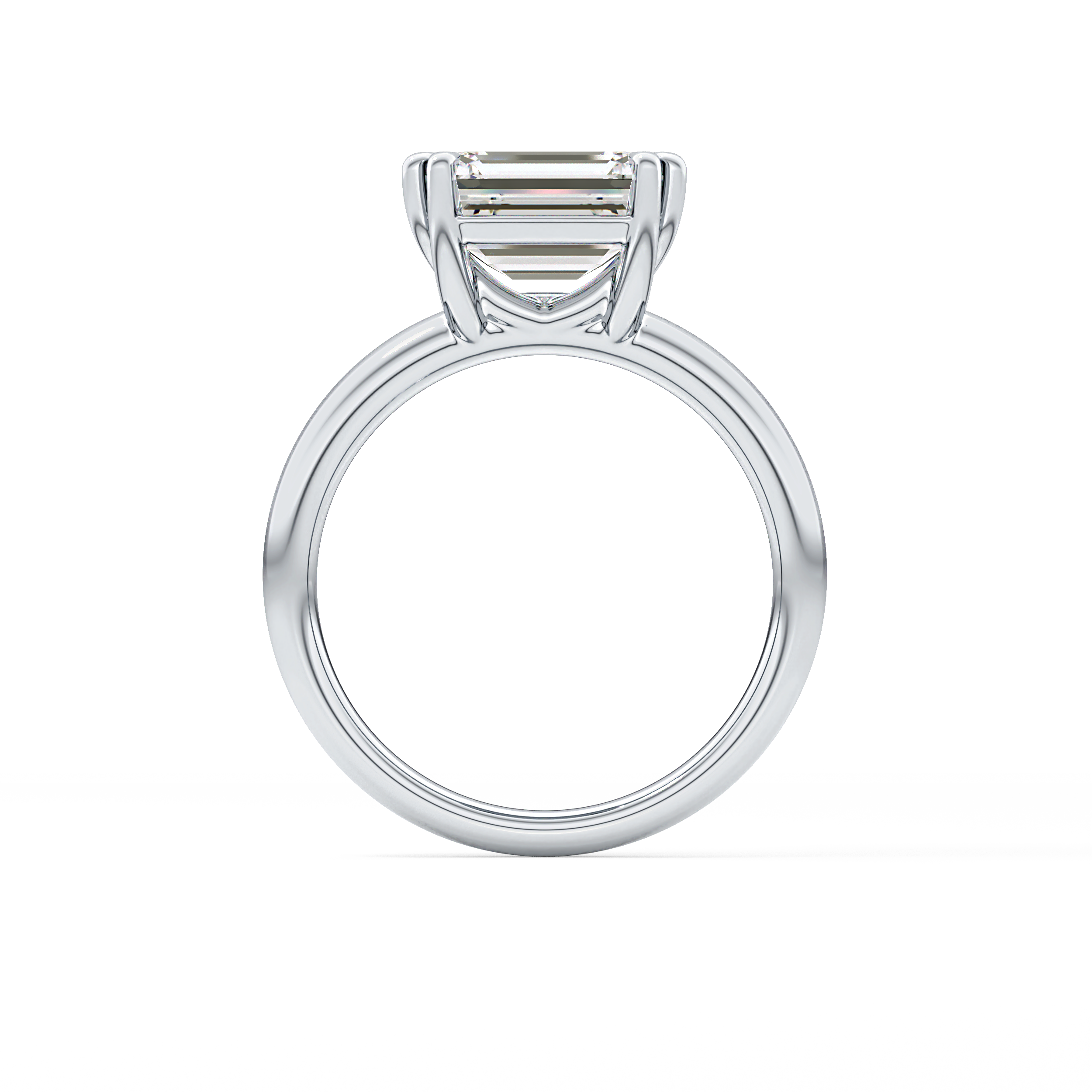 East West Emerald Solitaire Lab Grown Diamond Engagement Ring