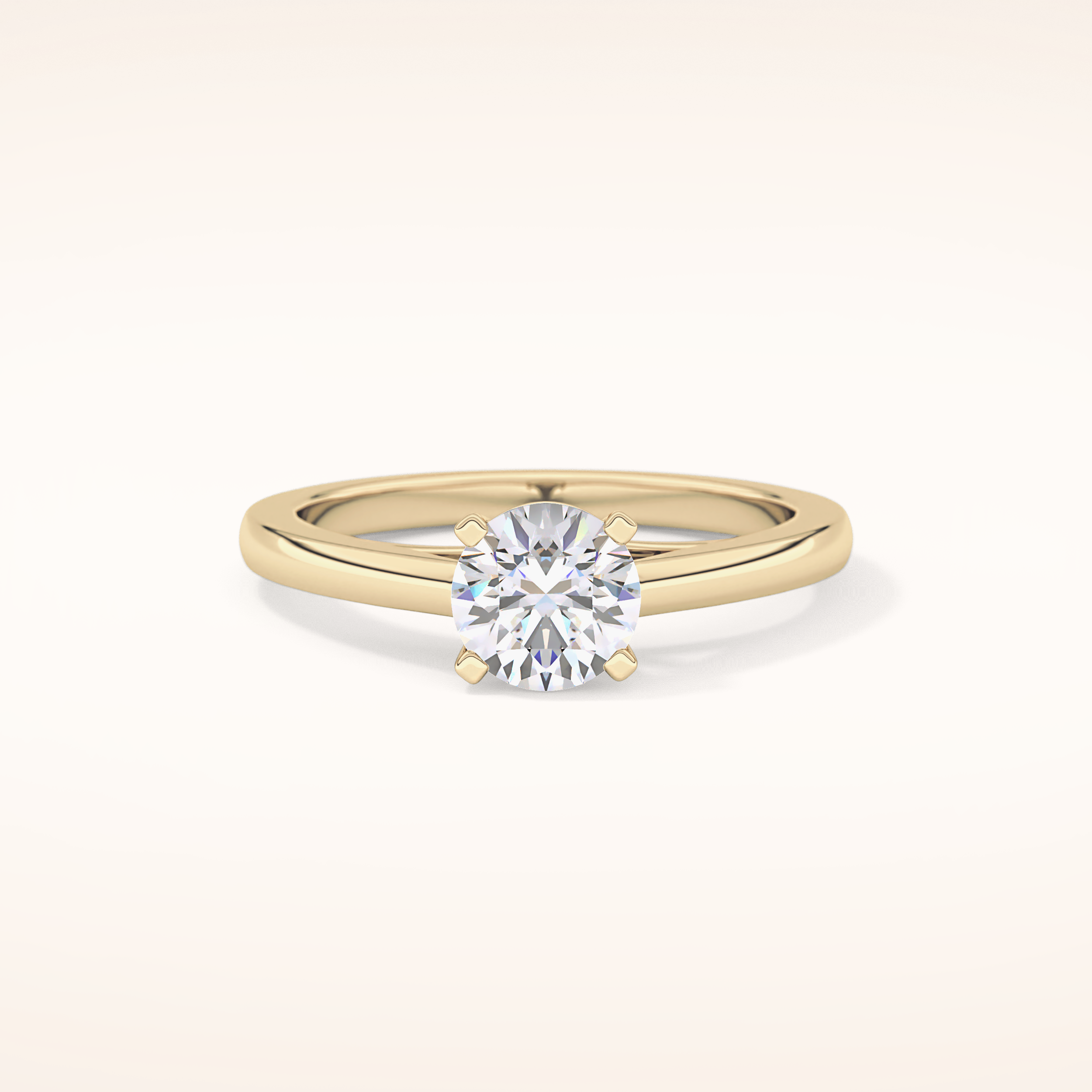 0.86 CT Round Shaped Solitaire Moissanite Engagement Ring