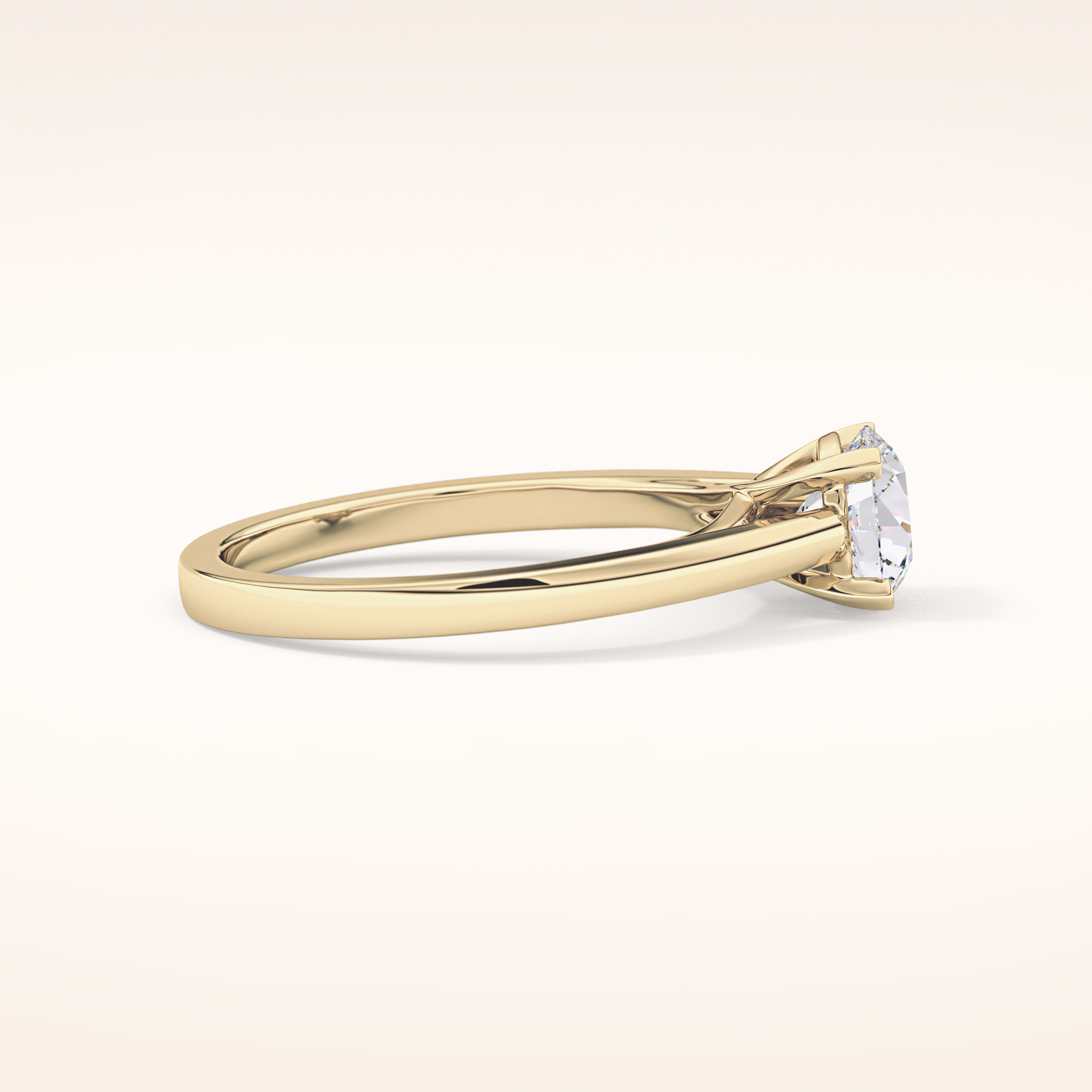 0.86 CT Round Shaped Solitaire Moissanite Engagement Ring