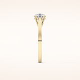 0.86 CT Round Shaped Solitaire Moissanite Engagement Ring
