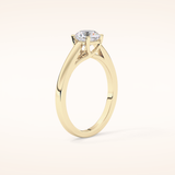 0.86 CT Round Shaped Solitaire Moissanite Engagement Ring