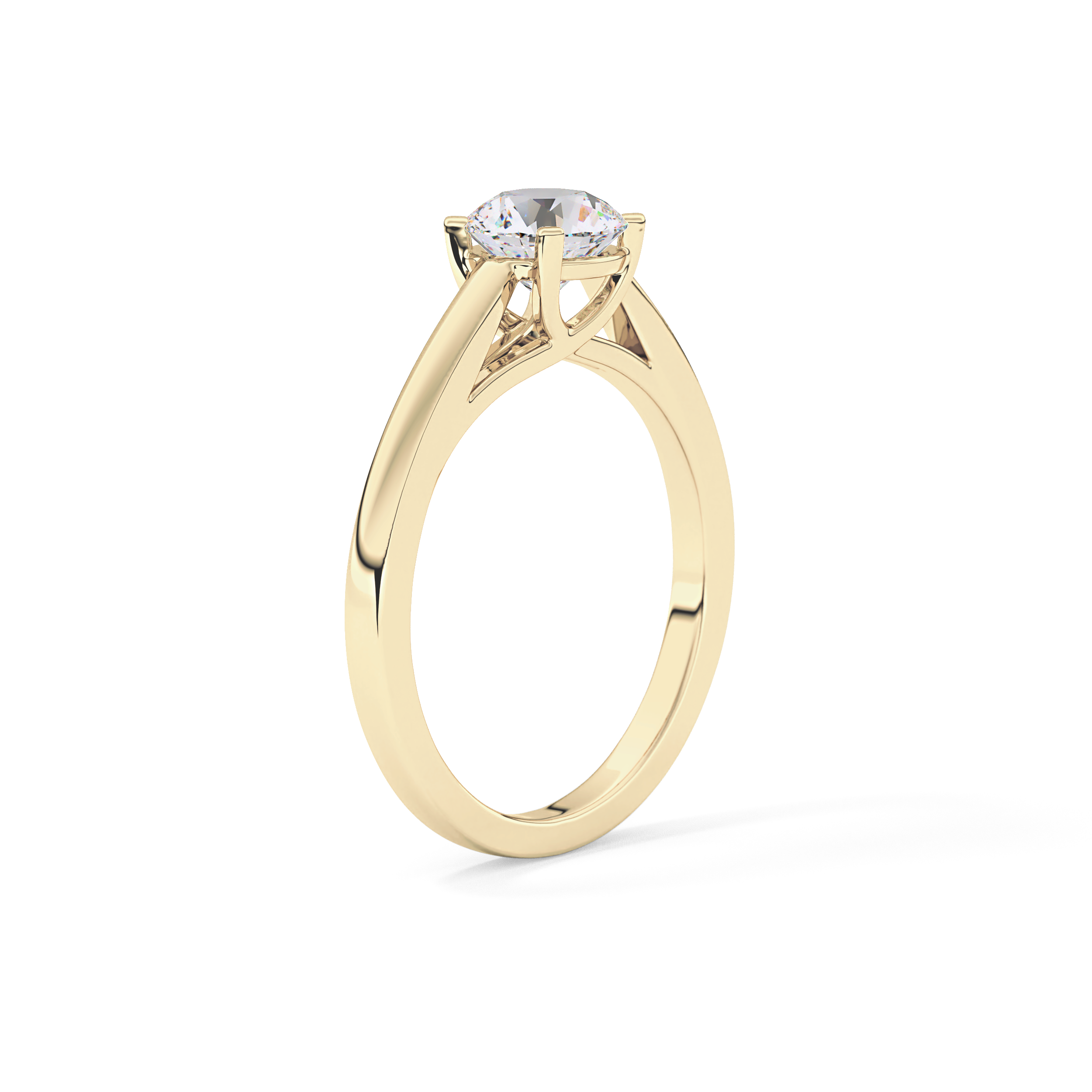 Round Solitaire Lab Grown Diamond Engagement Ring