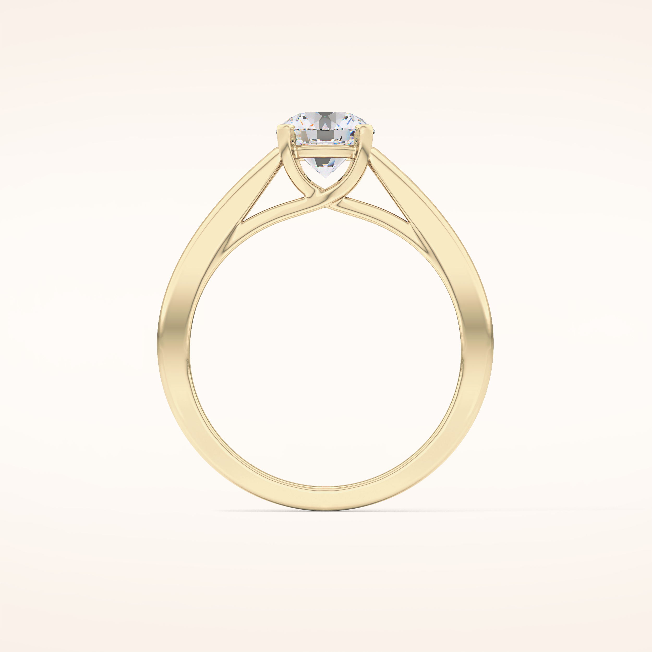 0.86 CT Round Shaped Solitaire Moissanite Engagement Ring