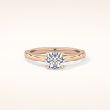 0.86 CT Round Shaped Solitaire Moissanite Engagement Ring