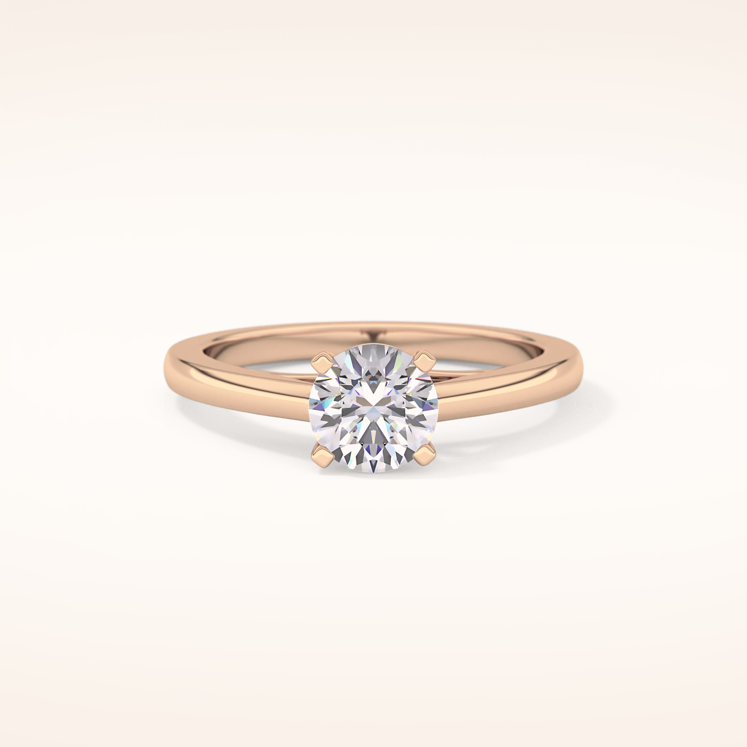 0.86 CT Round Shaped Solitaire Moissanite Engagement Ring