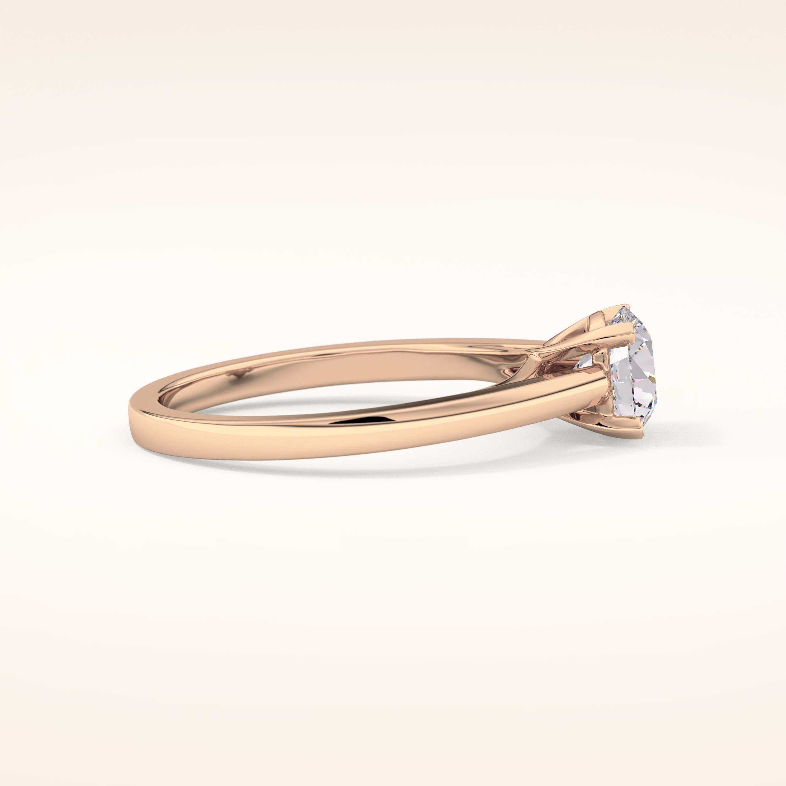 0.86 CT Round Shaped Solitaire Moissanite Engagement Ring