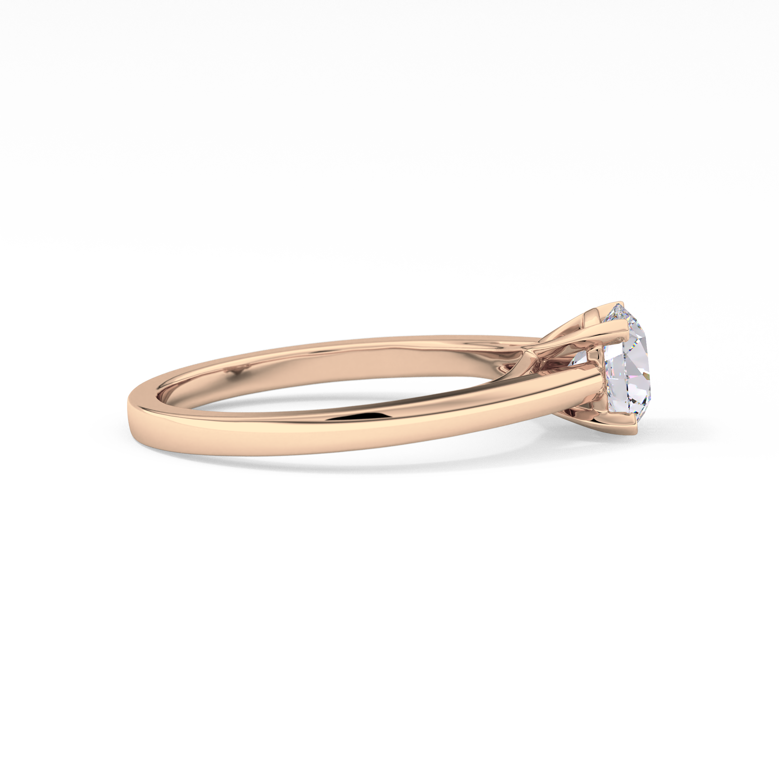 Round Solitaire Lab Grown Diamond Engagement Ring