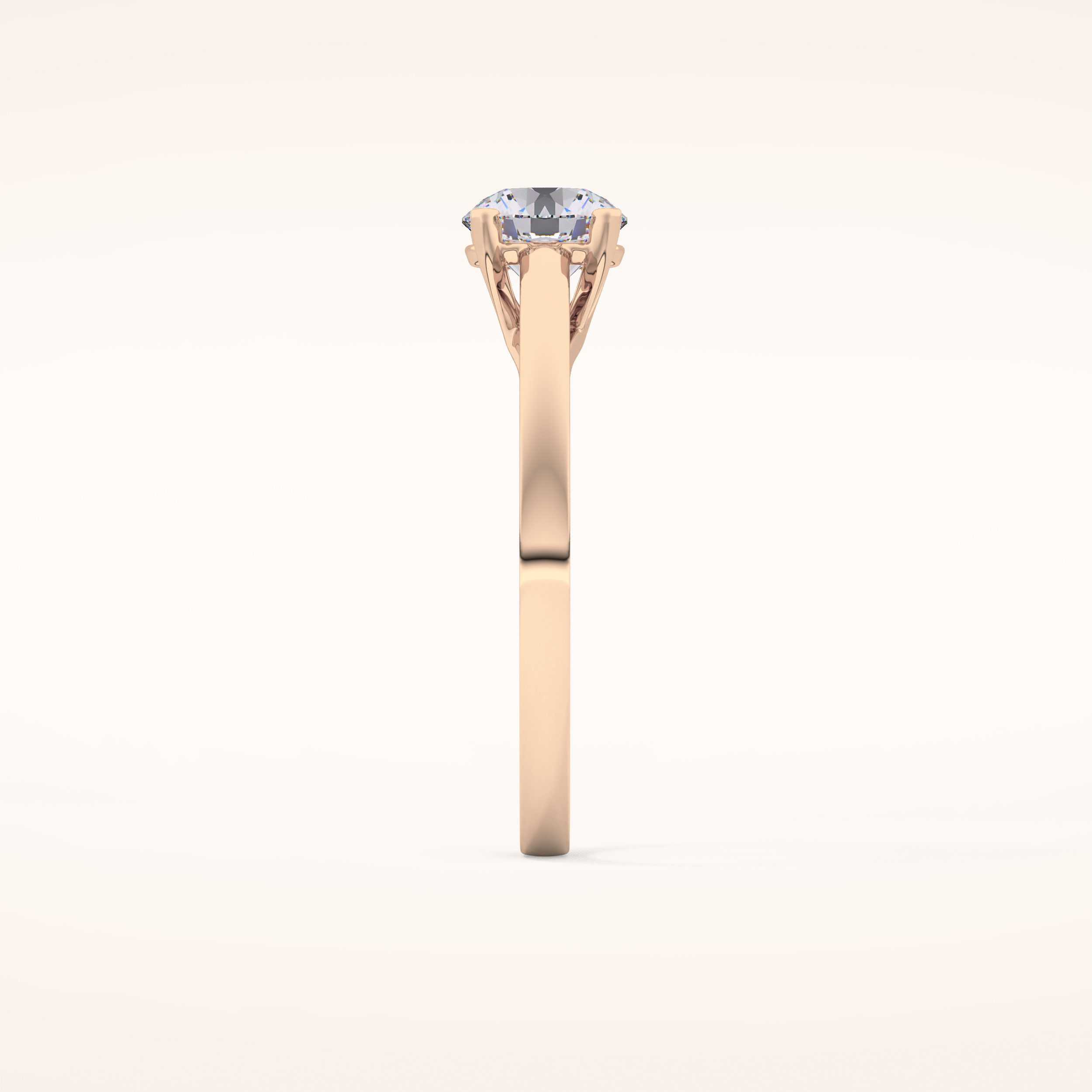 0.86 CT Round Shaped Solitaire Moissanite Engagement Ring