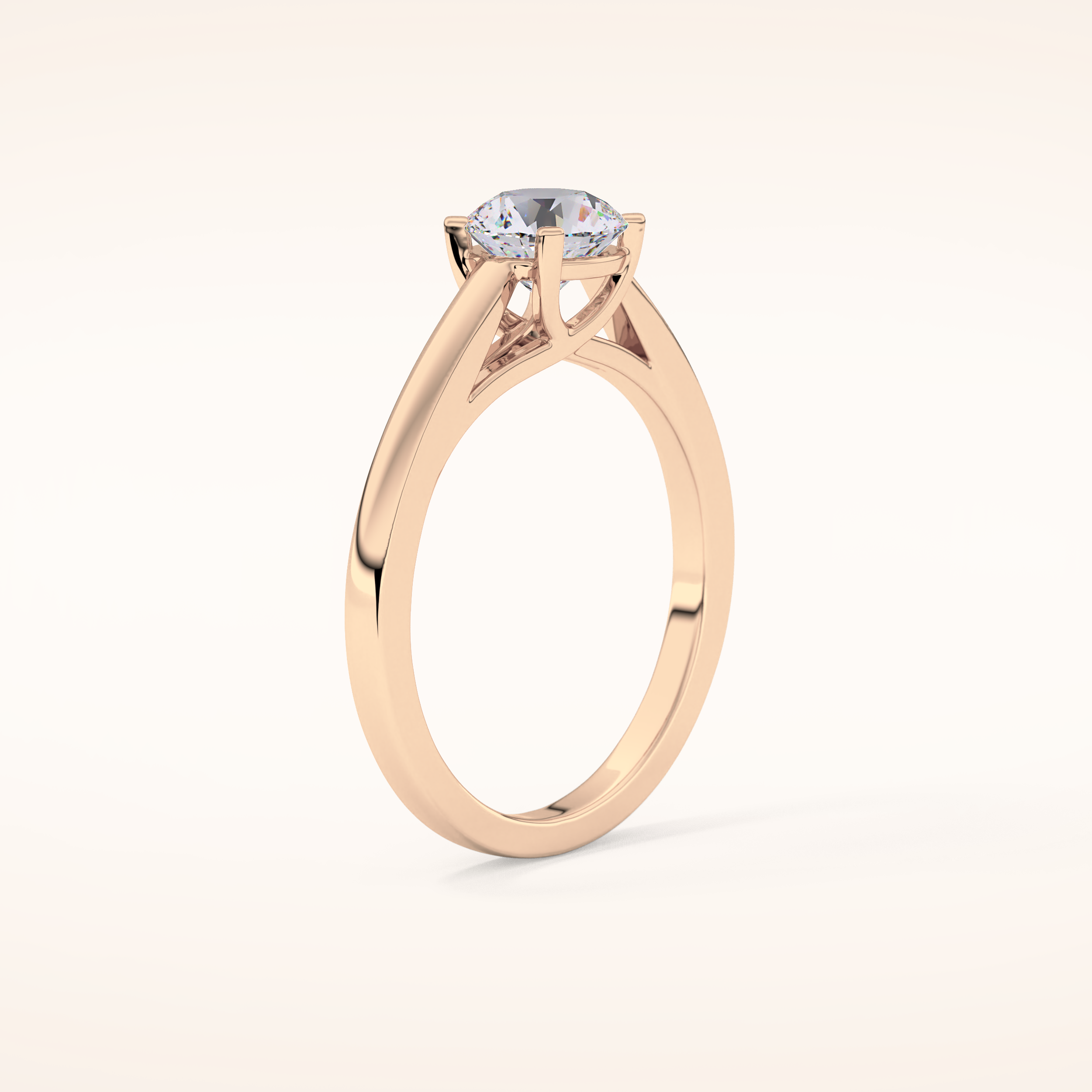 0.86 CT Round Shaped Solitaire Moissanite Engagement Ring