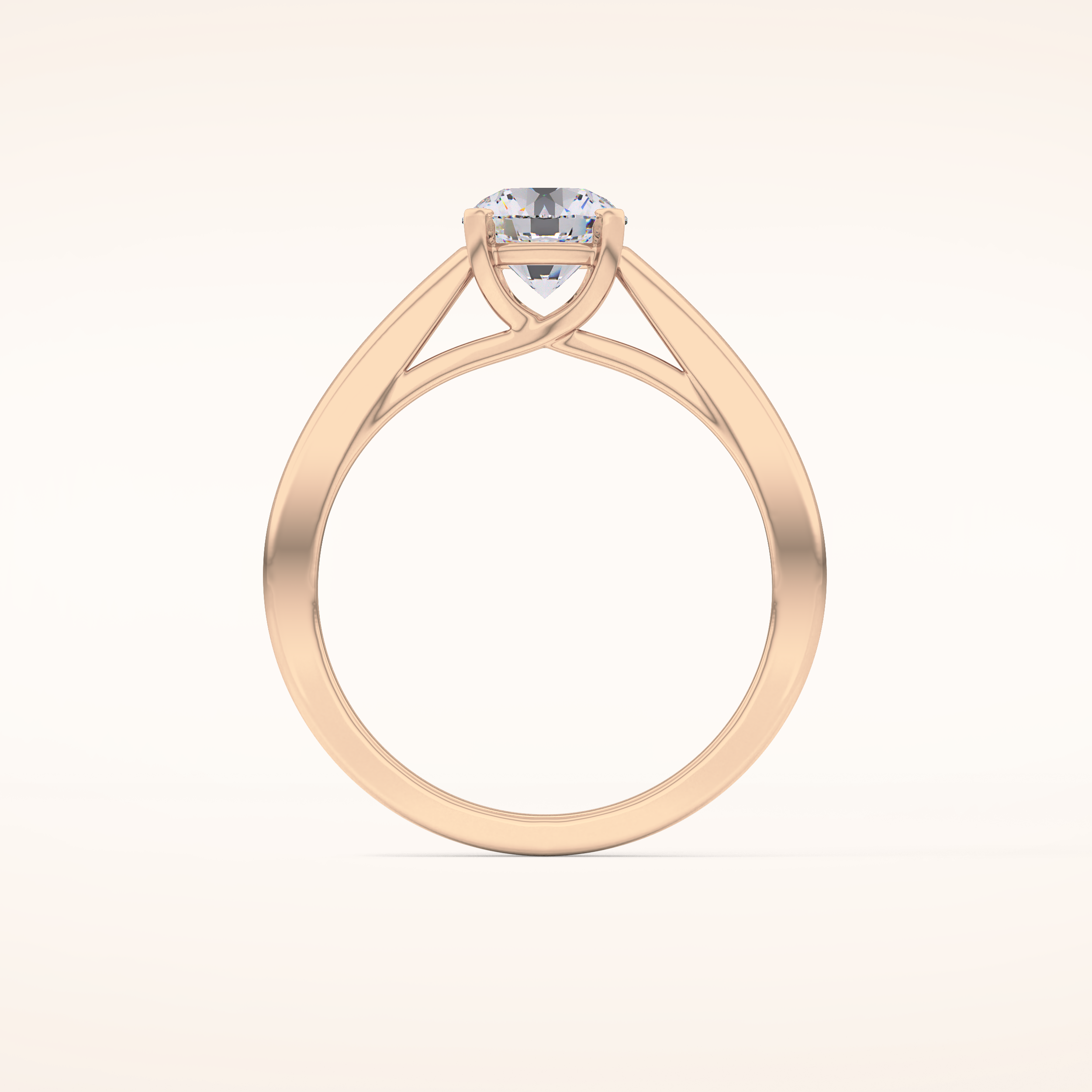 0.86 CT Round Shaped Solitaire Moissanite Engagement Ring