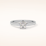 0.86 CT Round Shaped Solitaire Moissanite Engagement Ring