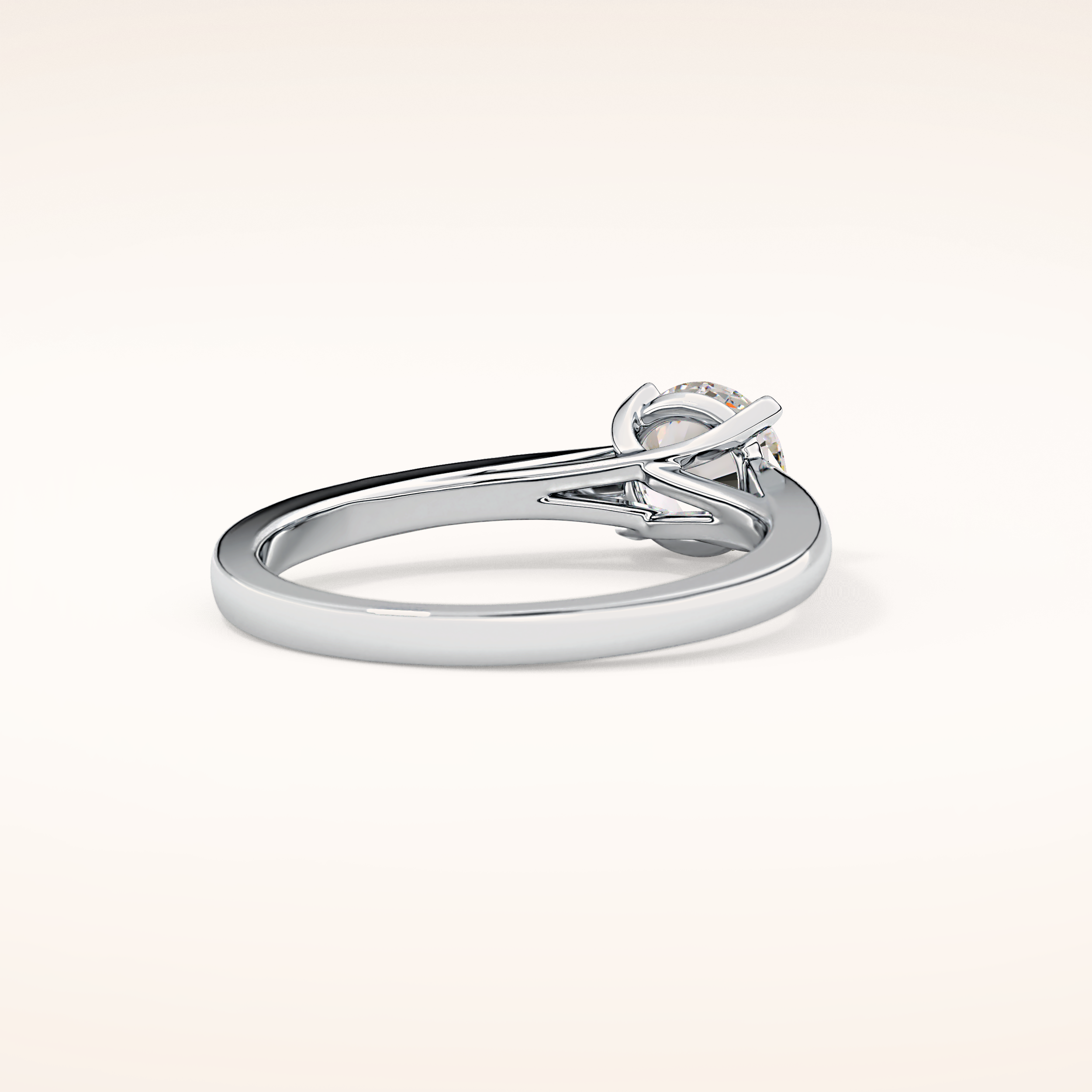 0.86 CT Round Shaped Solitaire Moissanite Engagement Ring